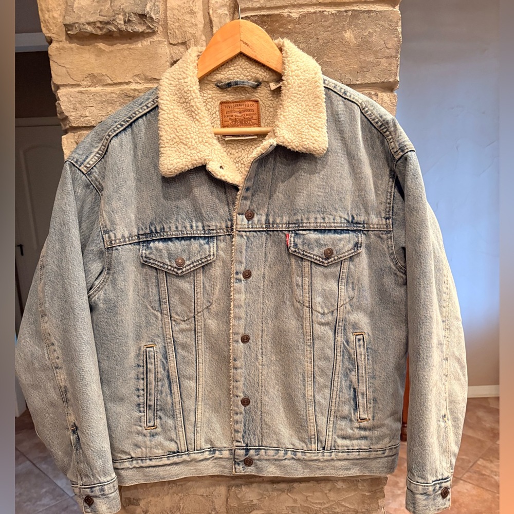 Levi's Light Blue Denim Jacket with Sherpa Collar